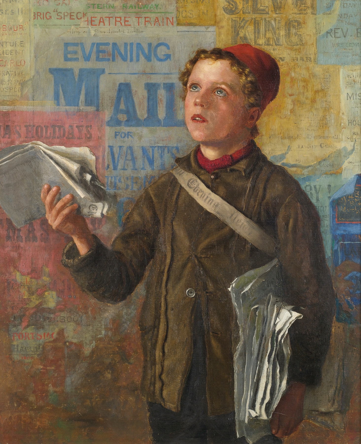 The evening news by William H. Snape (English, 1862-1904)